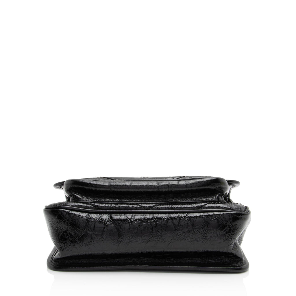 Saint Laurent Crinkled Calfskin Monogram Niki Baby Shoulder Bag (SHF-BRqPlH)