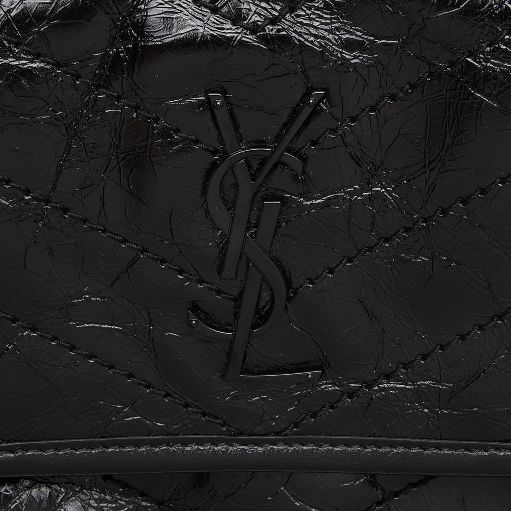 Saint Laurent Crinkled Calfskin Monogram Niki Baby Shoulder Bag (SHF-BRqPlH)