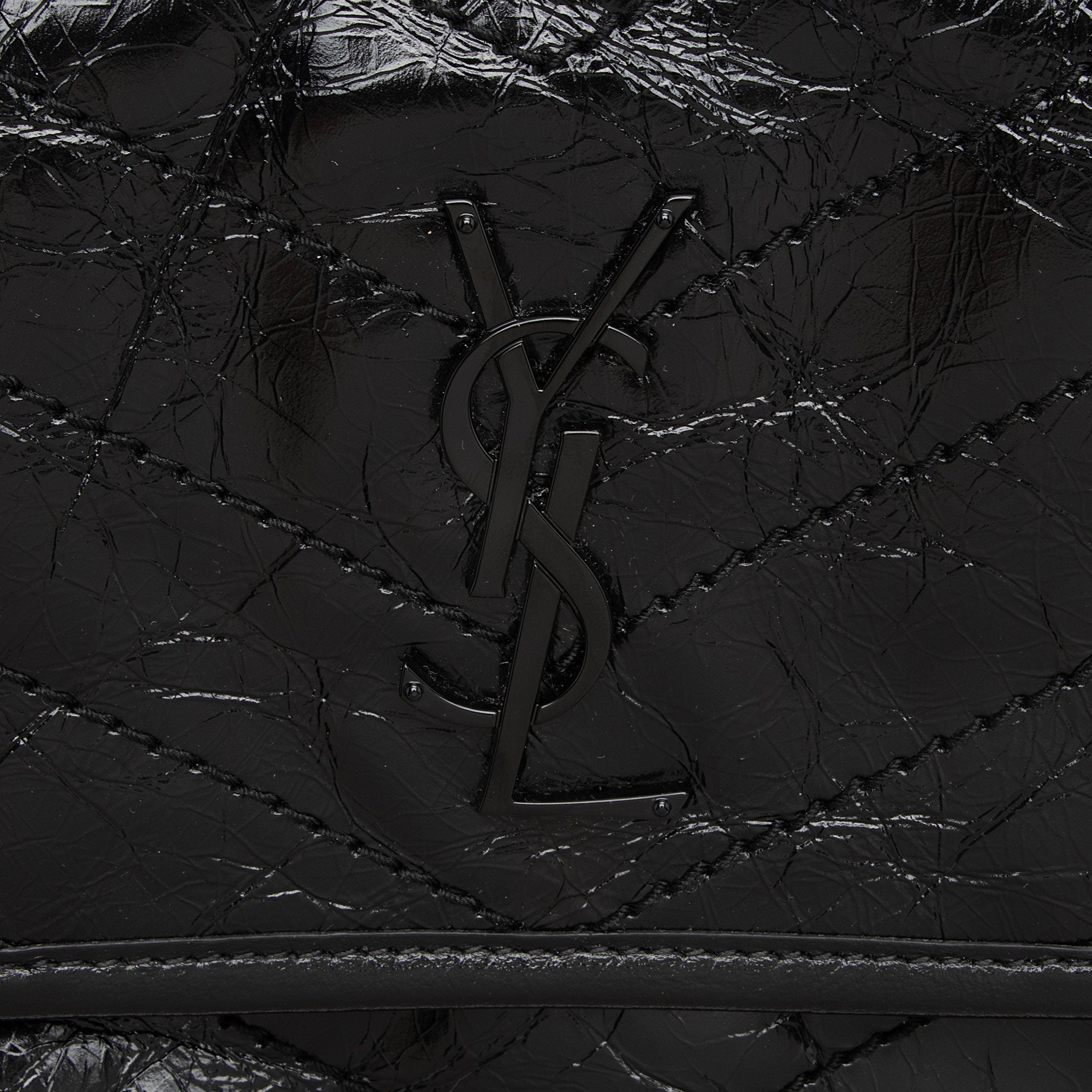 Saint Laurent Crinkled Calfskin Monogram Niki Baby Shoulder Bag (SHF-BRqPlH)