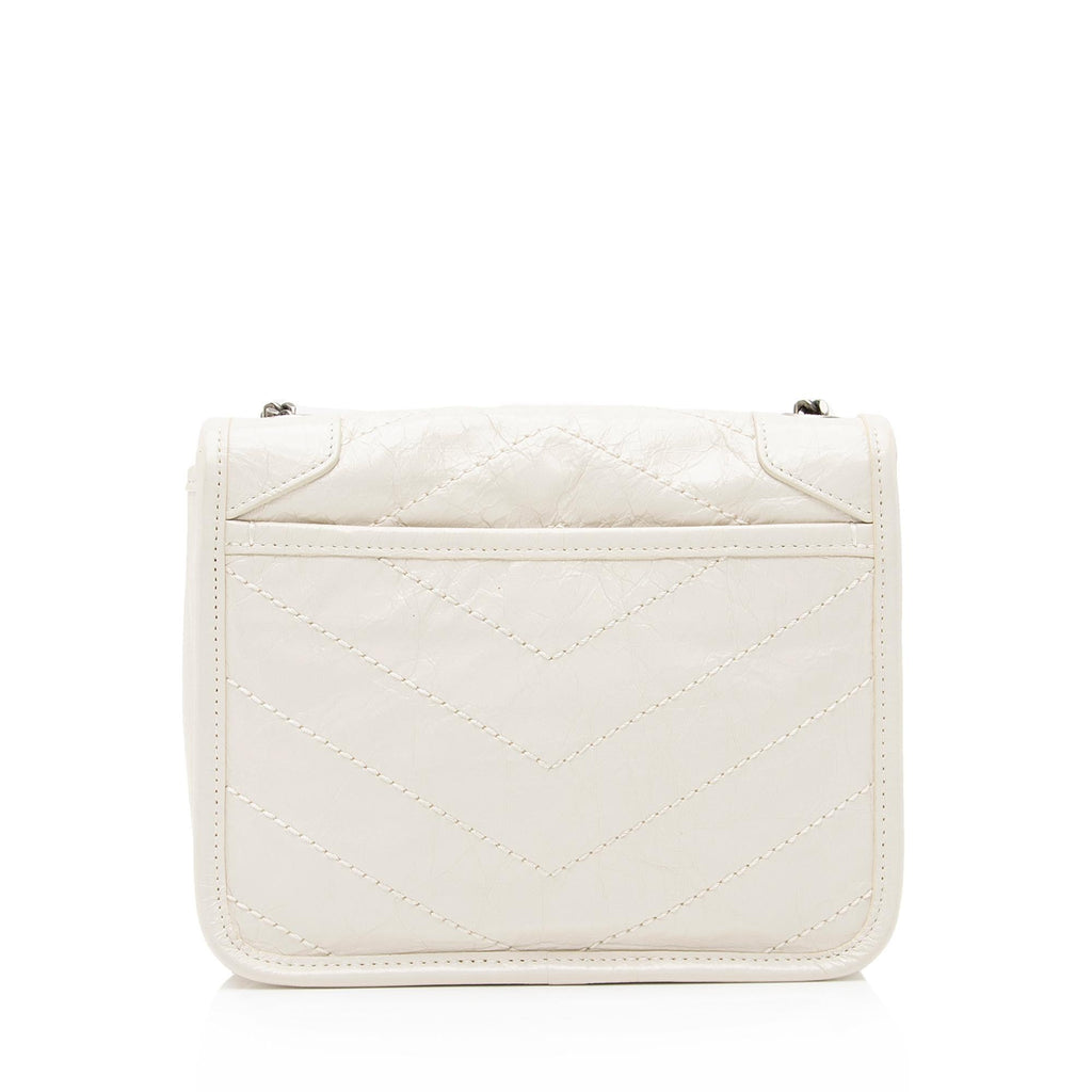 Saint Laurent Crinkled Calfskin Monogram Niki Chain Wallet (SHF-23686)