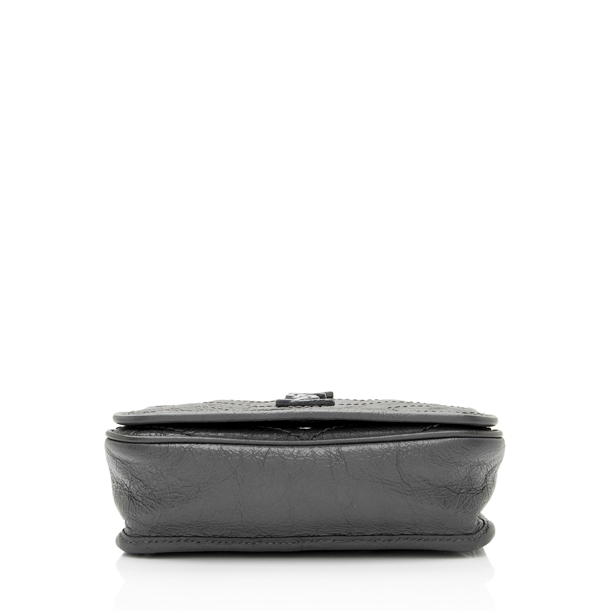 Saint Laurent Crinkled Calfskin Monogram Niki Chain Wallet (SHF-9O6DRW)