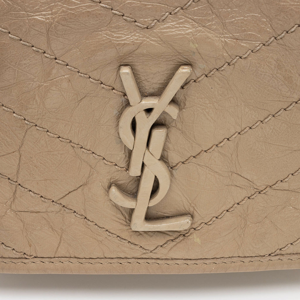 Saint Laurent Crinkled Calfskin Monogram Niki Chain Wallet (SHF-afCOLO)