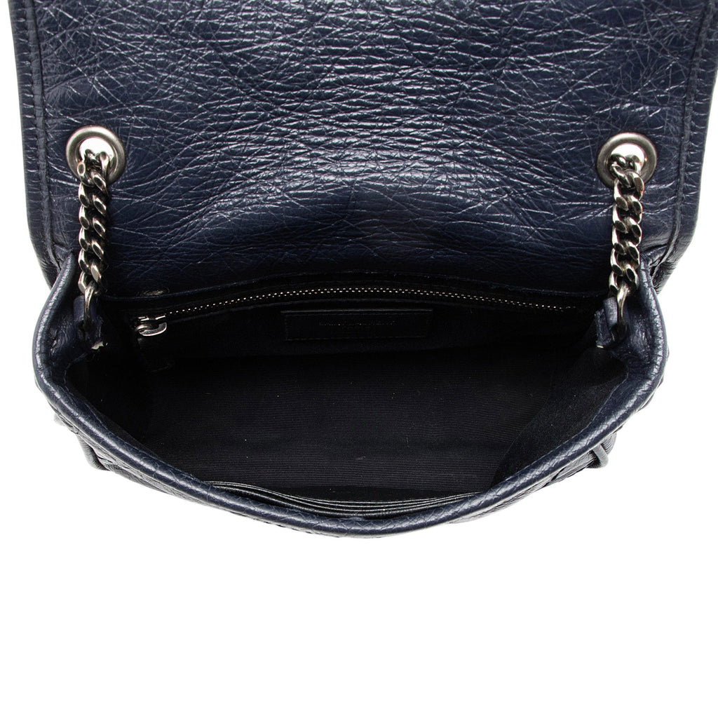Saint Laurent Crinkled Calfskin Monogram Niki Chain Wallet