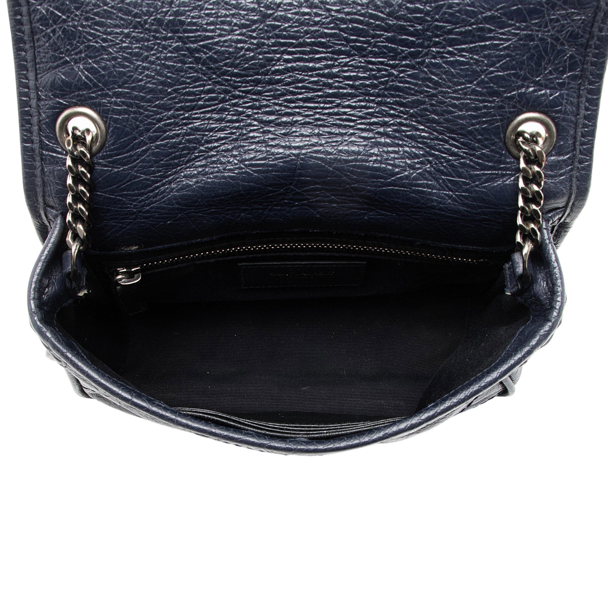 Saint Laurent Crinkled Calfskin Monogram Niki Chain Wallet