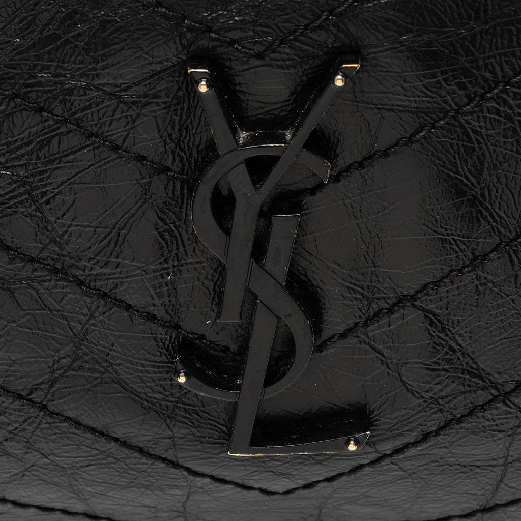 Saint Laurent Crinkled Calfskin Monogram Niki Large Shopping Tote