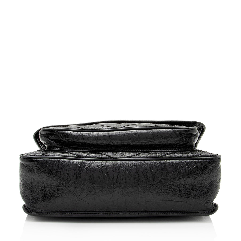 Saint Laurent Crinkled Calfskin Monogram Niki Large Shoulder Bag (SHF-0VXkR6)