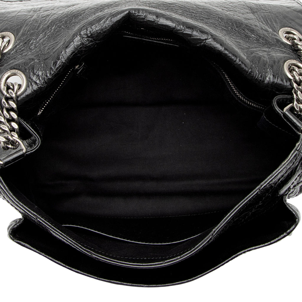 Saint Laurent Crinkled Calfskin Monogram Niki Large Shoulder Bag (SHF-0VXkR6)