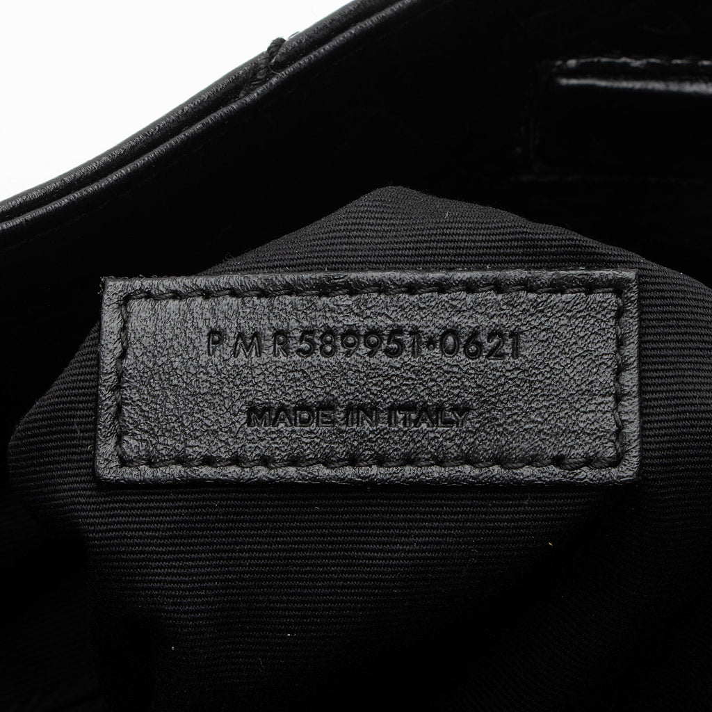 Saint Laurent Crinkled Calfskin Monogram Niki Medium Shopping Tote (SHF-RaBy7S)
