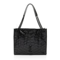 Saint Laurent Crinkled Calfskin Monogram Niki Medium Shopping Tote (SHF-HoUdcp)