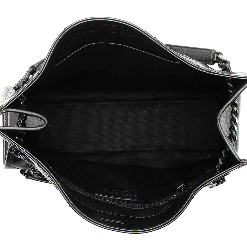 Saint Laurent Crinkled Calfskin Monogram Niki Medium Shopping Tote (SHF-HoUdcp)