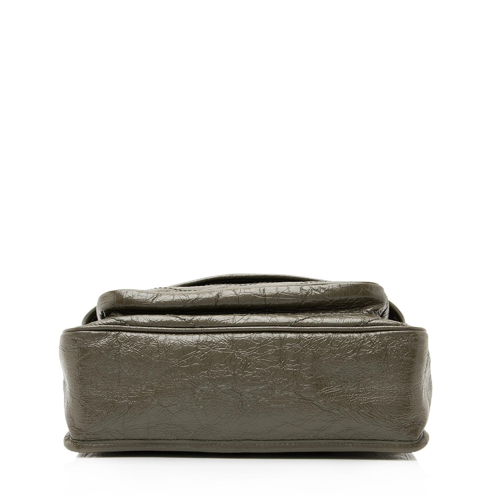Saint Laurent Crinkled Calfskin Monogram Niki Medium Shoulder Bag (SHF-23609)
