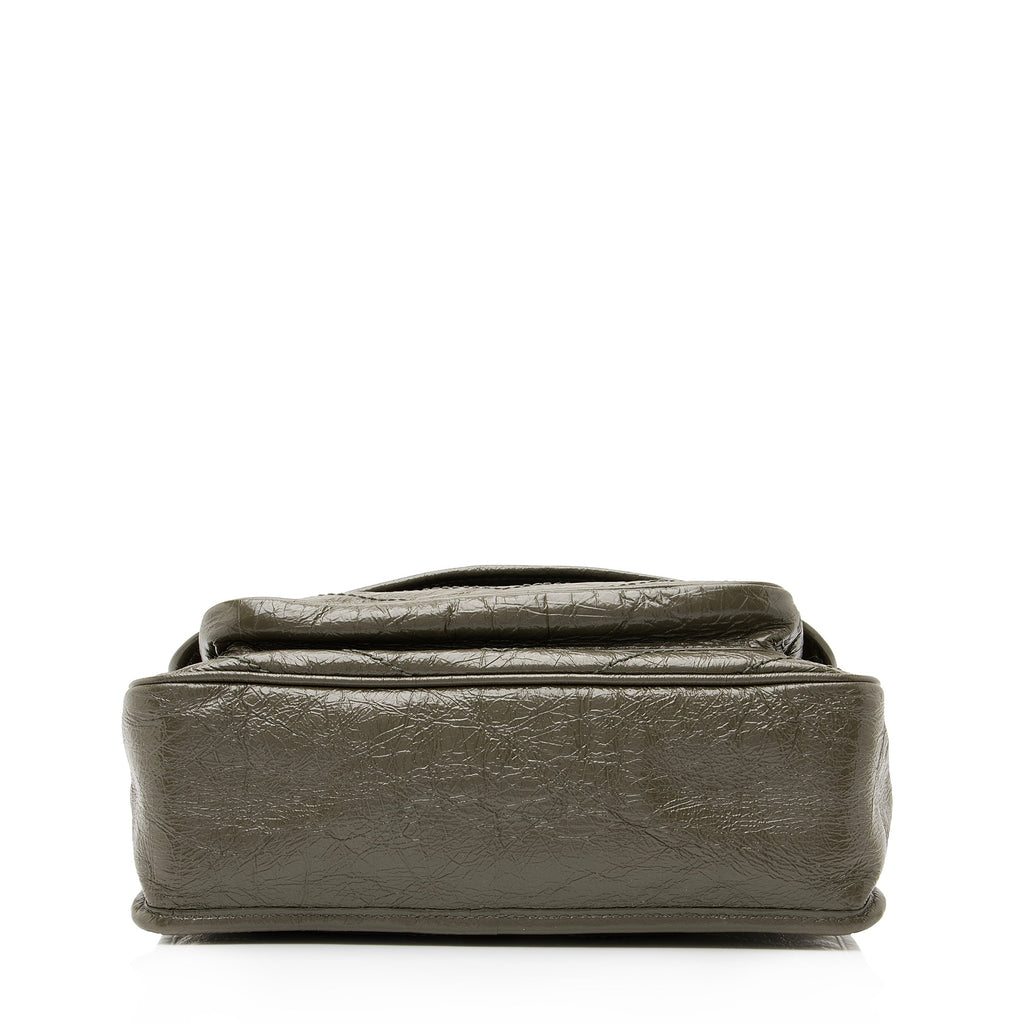 Saint Laurent Crinkled Calfskin Monogram Niki Medium Shoulder Bag (SHF-23860)