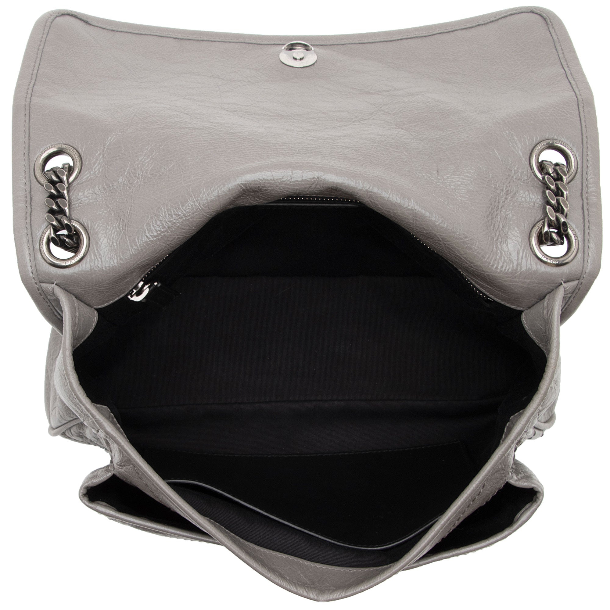 Saint Laurent Crinkled Calfskin Monogram Niki Medium Shoulder Bag (SHF-Ozz7lD)