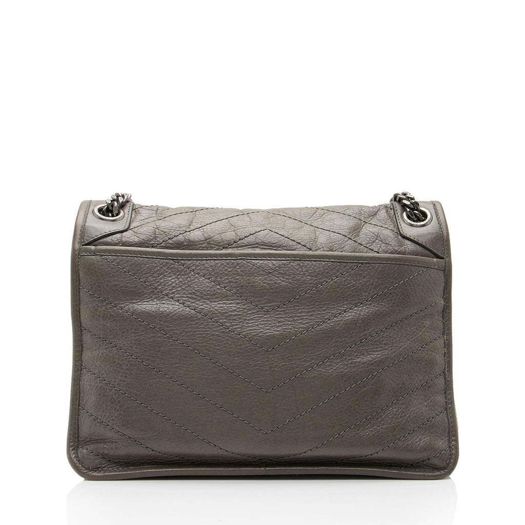 Saint Laurent Crinkled Calfskin Monogram Niki Medium Shoulder Bag (SHF-BbD05y)