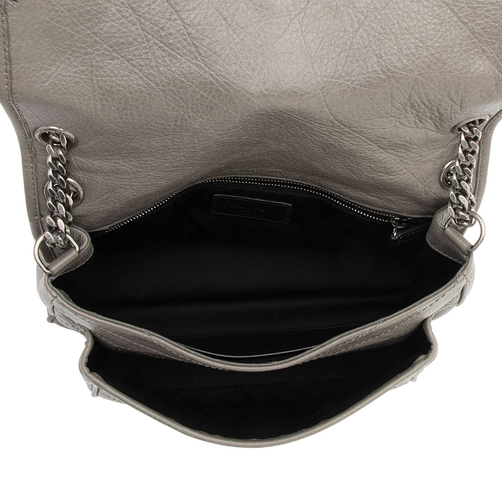 Saint Laurent Crinkled Calfskin Monogram Niki Medium Shoulder Bag (SHF-BbD05y)