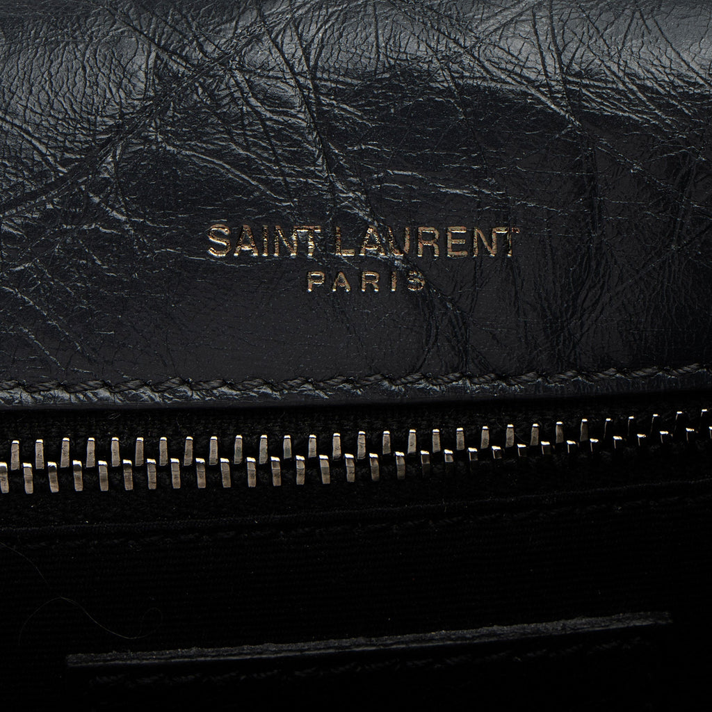Saint Laurent Crinkled Calfskin Monogram Niki Medium Shoulder Bag