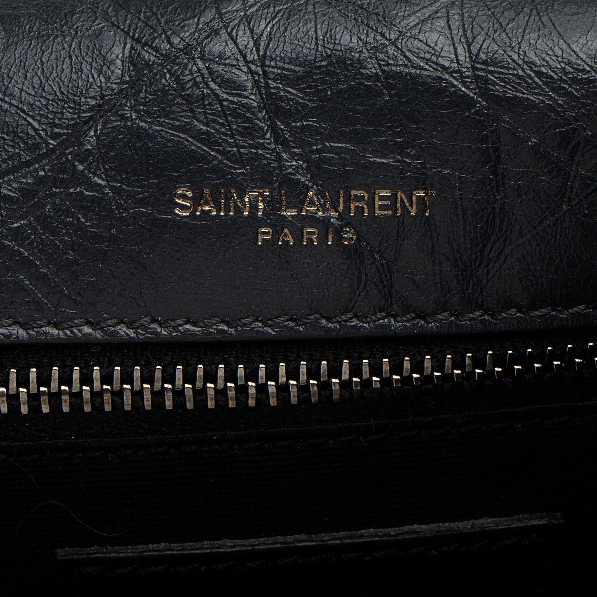 Saint Laurent Crinkled Calfskin Monogram Niki Medium Shoulder Bag