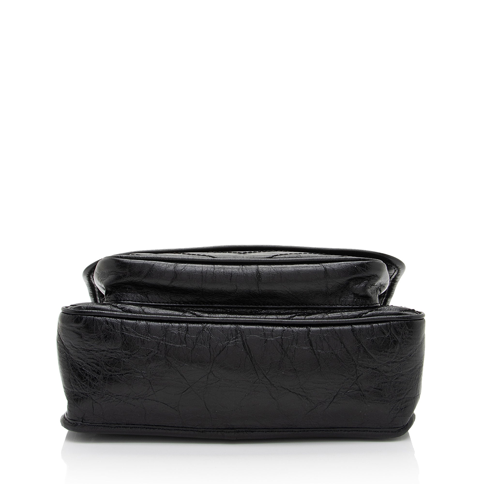 Saint Laurent Crinkled Calfskin Monogram Niki Medium Shoulder Bag