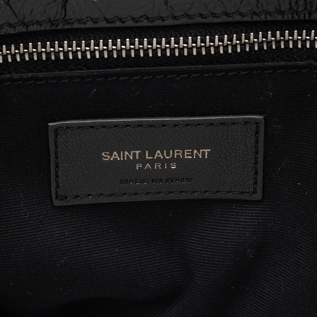 Saint Laurent Crinkled Calfskin Monogram Niki Medium Shoulder Bag