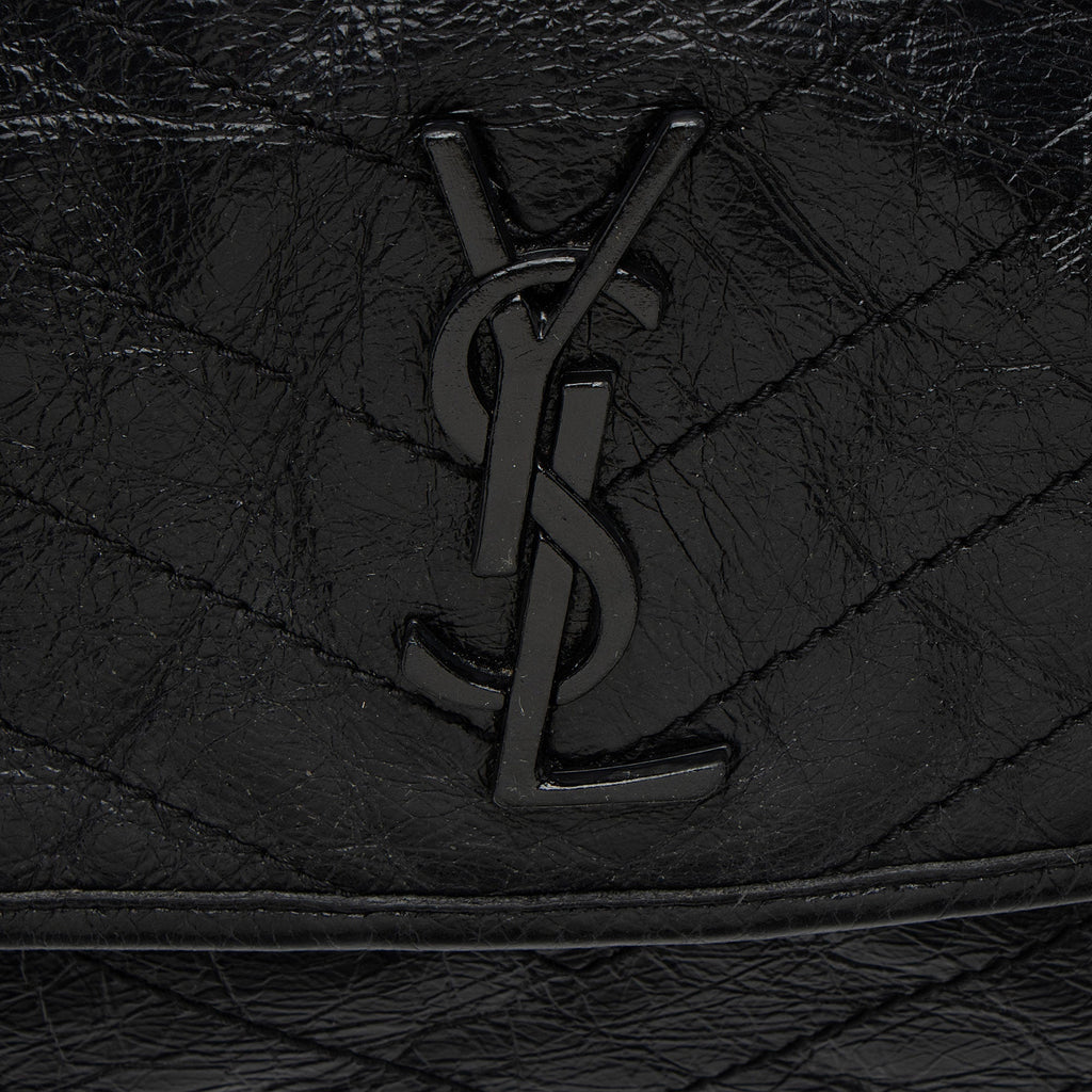 Saint Laurent Crinkled Calfskin Monogram Niki Medium Shoulder Bag (SHF-GOzKUg)