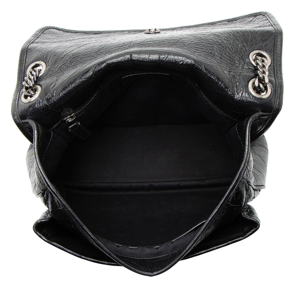 Saint Laurent Crinkled Calfskin Monogram Niki Medium Shoulder Bag (SHF-GOzKUg)