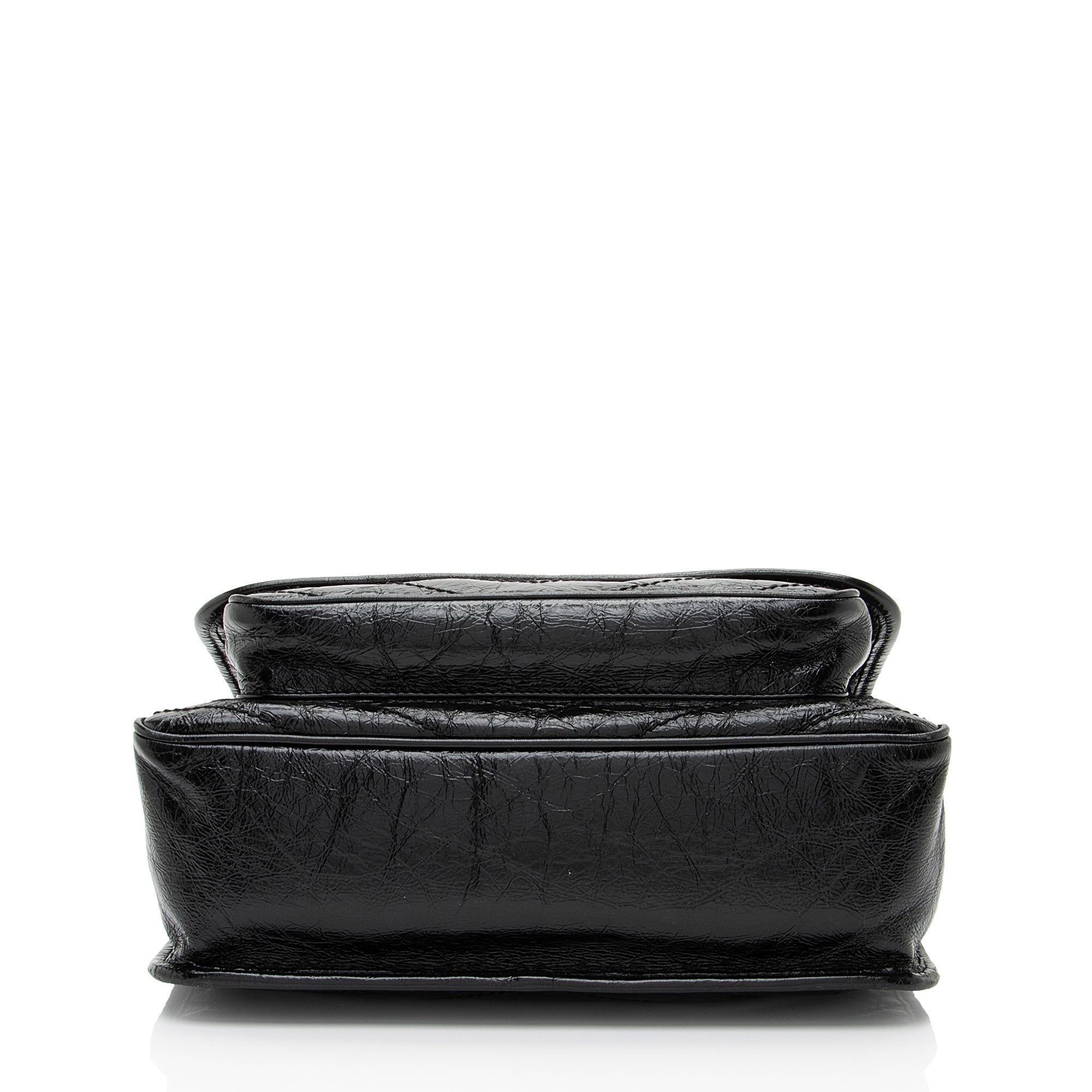 Saint Laurent Crinkled Calfskin Monogram Niki Medium Shoulder Bag
