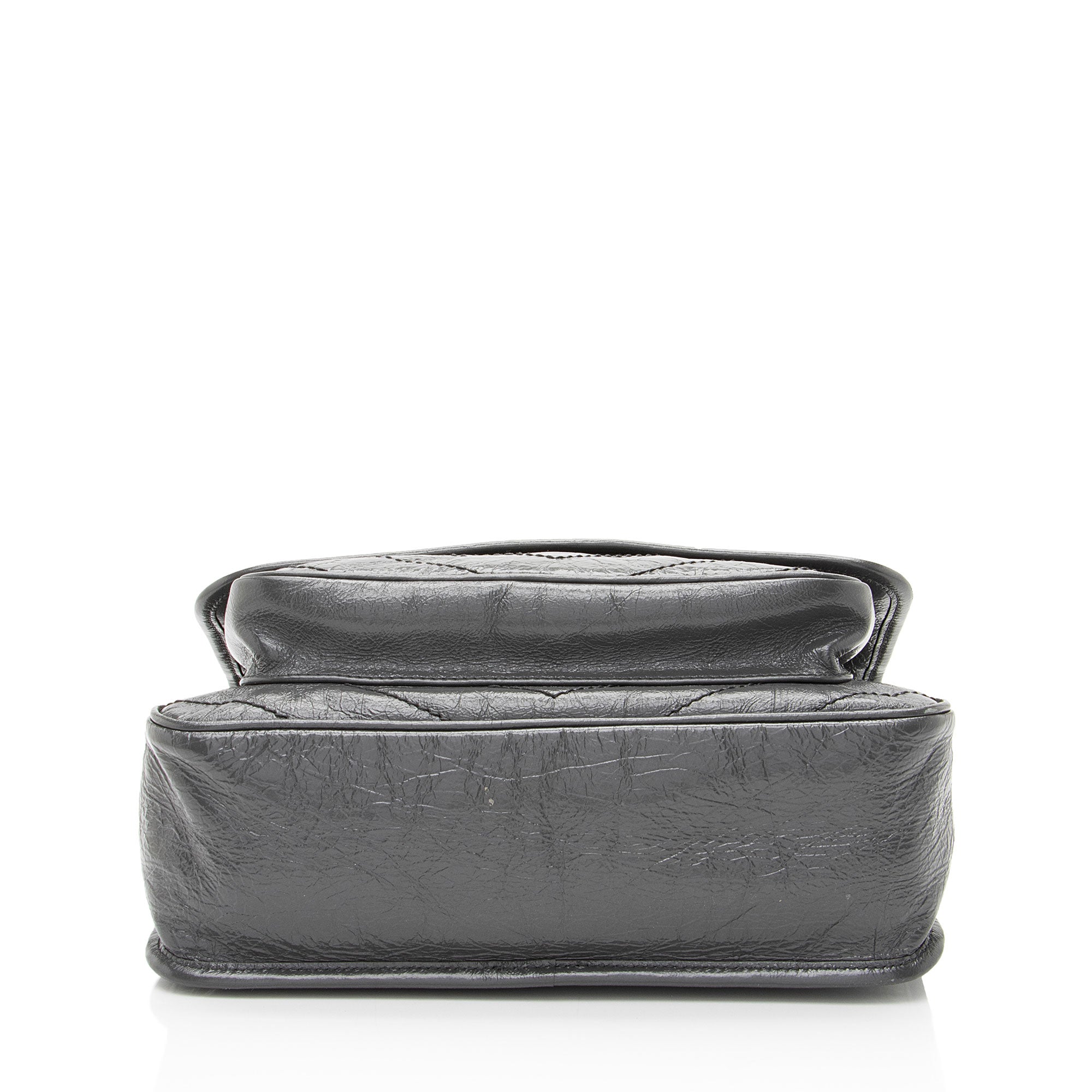 Saint Laurent Crinkled Calfskin Monogram Niki Medium Shoulder Bag