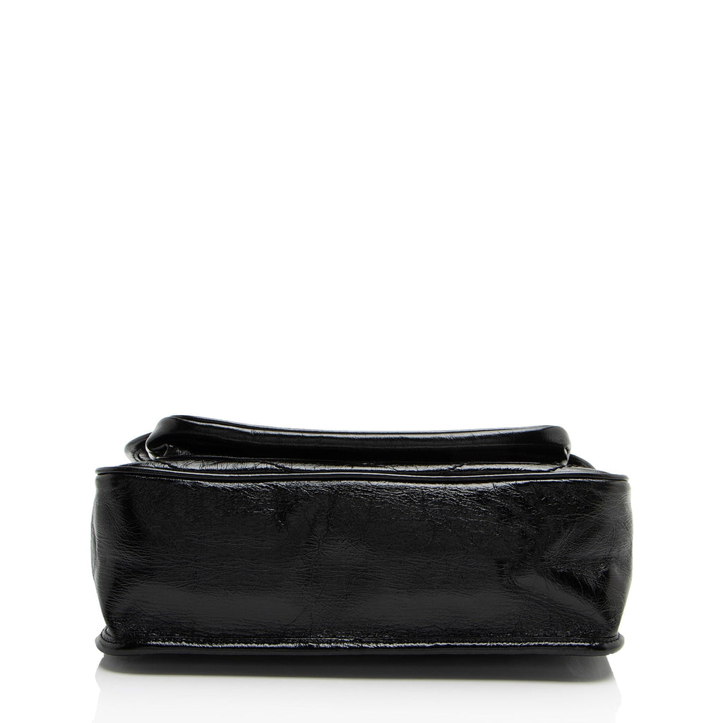Saint Laurent Crinkled Calfskin Monogram Niki Medium Shoulder Bag