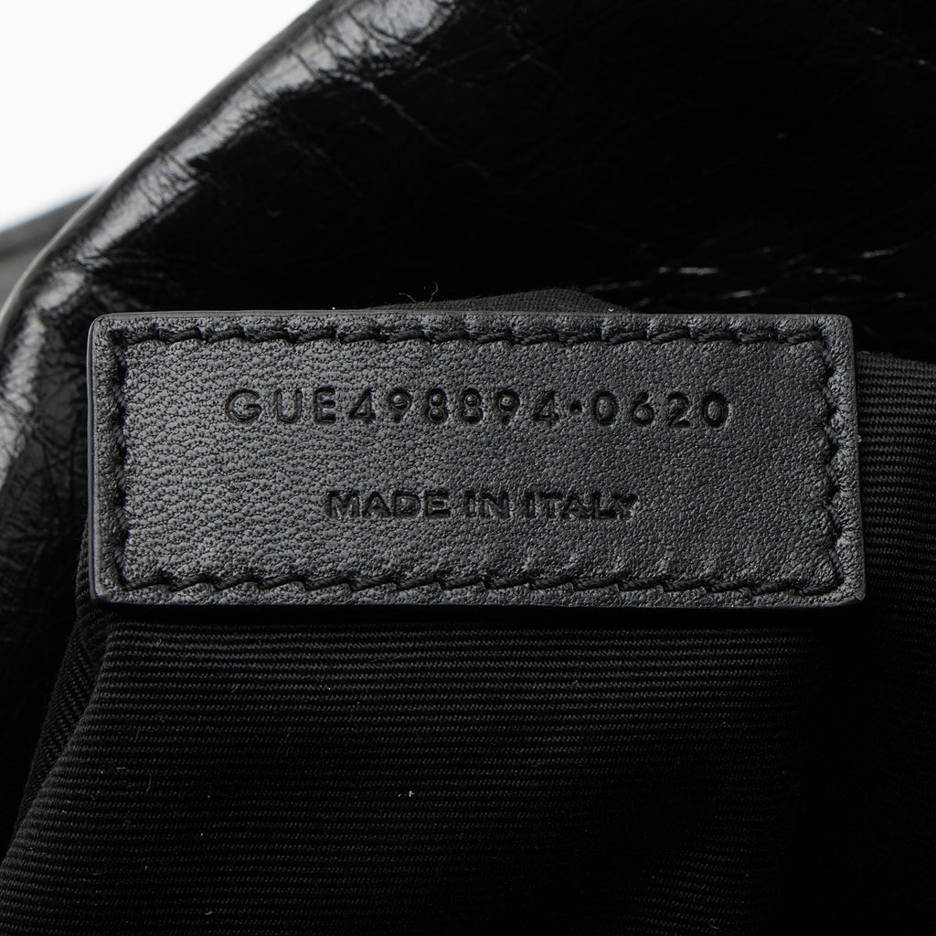 Saint Laurent Crinkled Calfskin Monogram Niki Medium Shoulder Bag