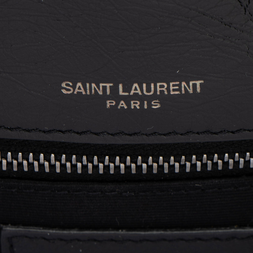 Saint Laurent Crinkled Calfskin Monogram Niki Medium Shoulder Bag