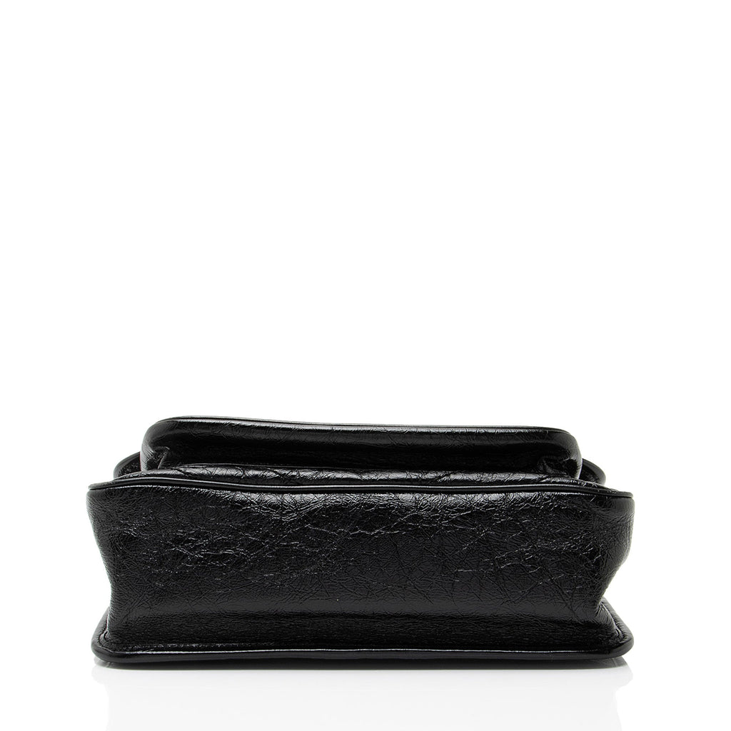 Saint Laurent Crinkled Calfskin Monogram Niki Medium Shoulder Bag