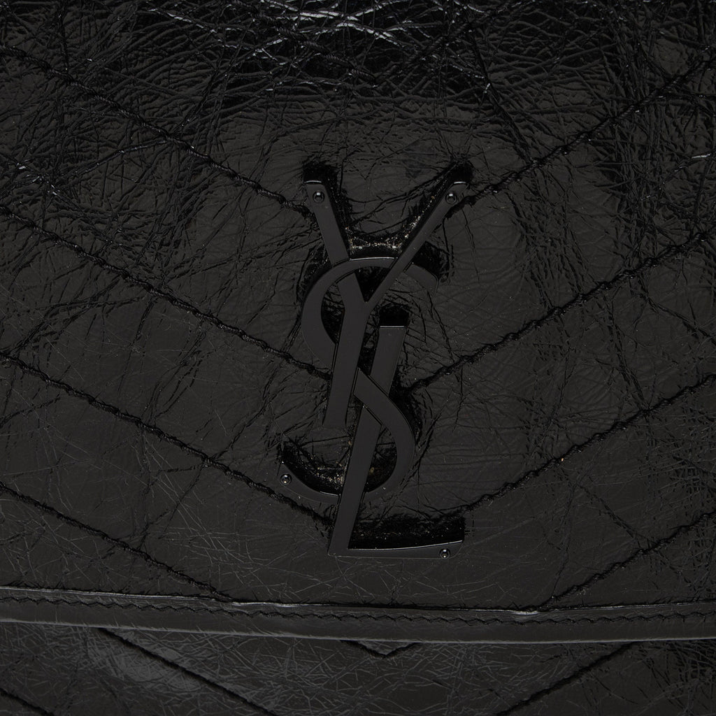 Saint Laurent Crinkled Calfskin Monogram Niki Medium Shoulder Bag