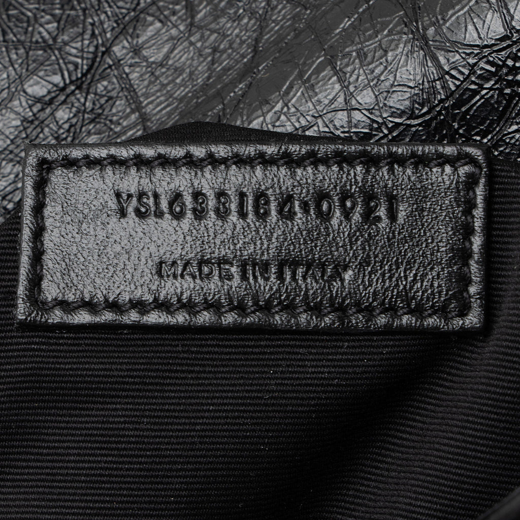 Saint Laurent Crinkled Calfskin Monogram Niki Medium Shoulder Bag