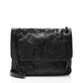 Saint Laurent Crinkled Calfskin Monogram Niki Medium Shoulder Bag