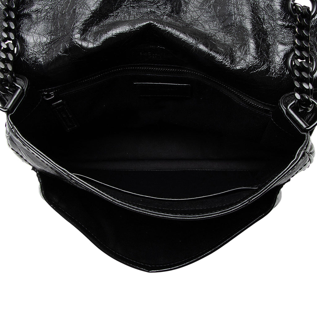 Saint Laurent Crinkled Calfskin Monogram Niki Medium Shoulder Bag
