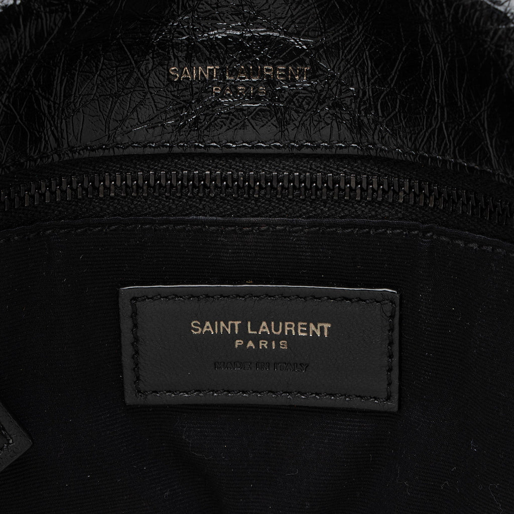 Saint Laurent Crinkled Calfskin Monogram Niki Medium Shoulder Bag