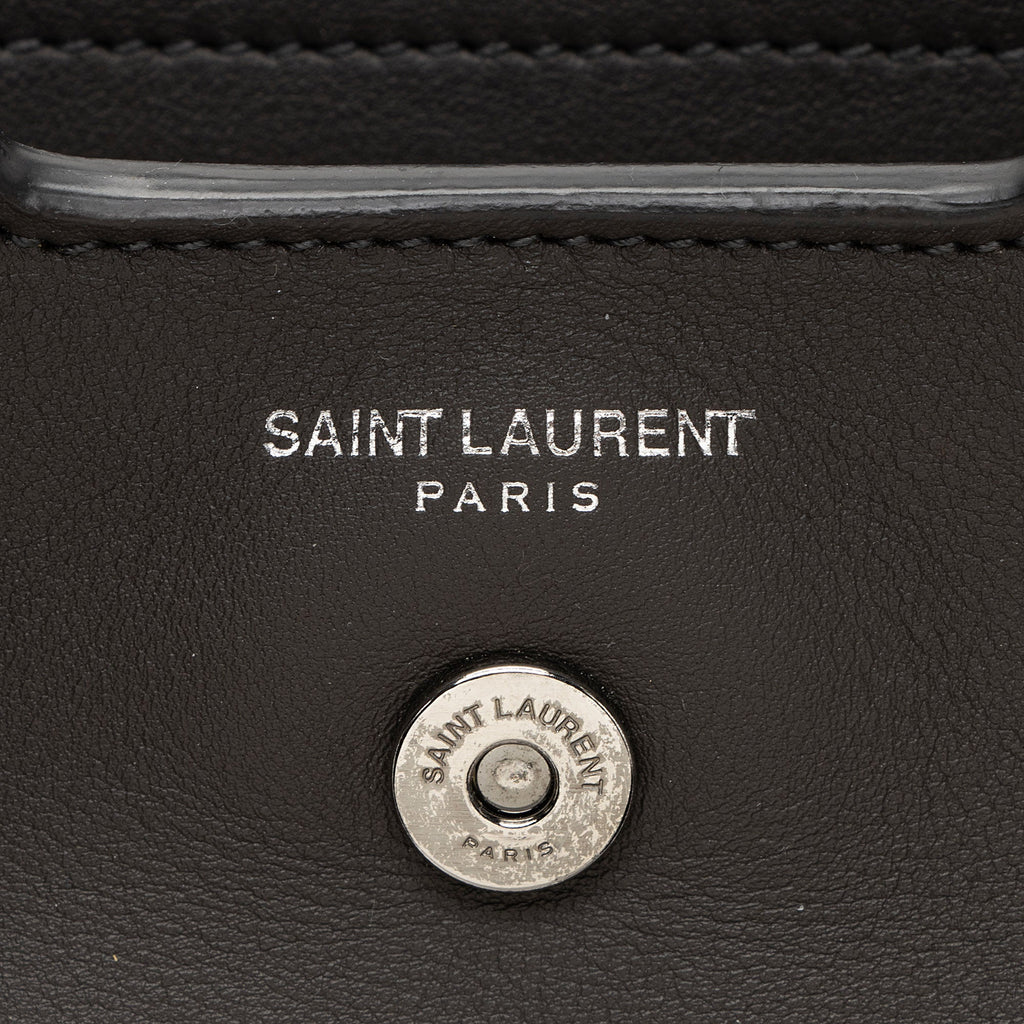 Saint Laurent Croc Embossed Calfskin Monogram Classic Cabas Downtown Small Tote