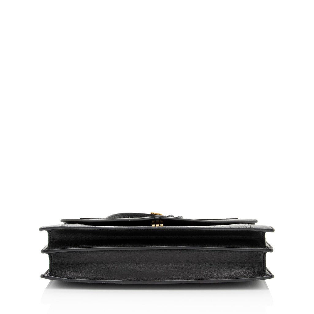Saint Laurent Croc Embossed Calfskin Monogram Gaby Shoulder Bag (SHF-EAdNMt)