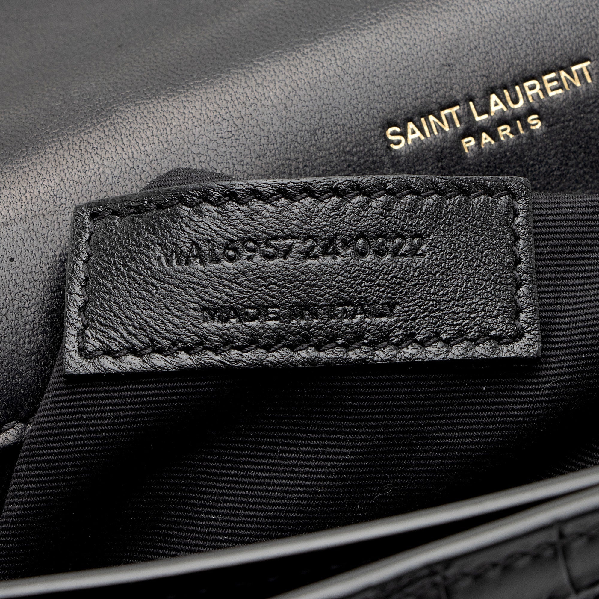 Saint Laurent Croc Embossed Calfskin Monogram Gaby Shoulder Bag (SHF-EAdNMt)