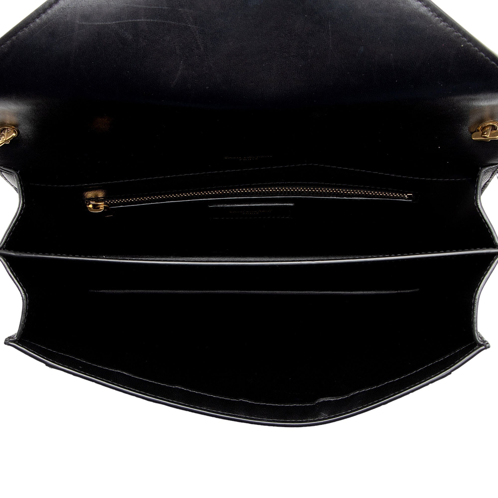 Saint Laurent Croc Embossed Calfskin Monogram Gaby Shoulder Bag (SHF-EAdNMt)