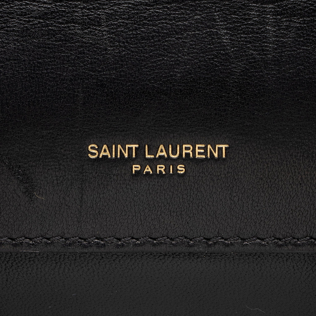 Saint Laurent Croc Embossed Calfskin Monogram Gaby Shoulder Bag (SHF-EAdNMt)