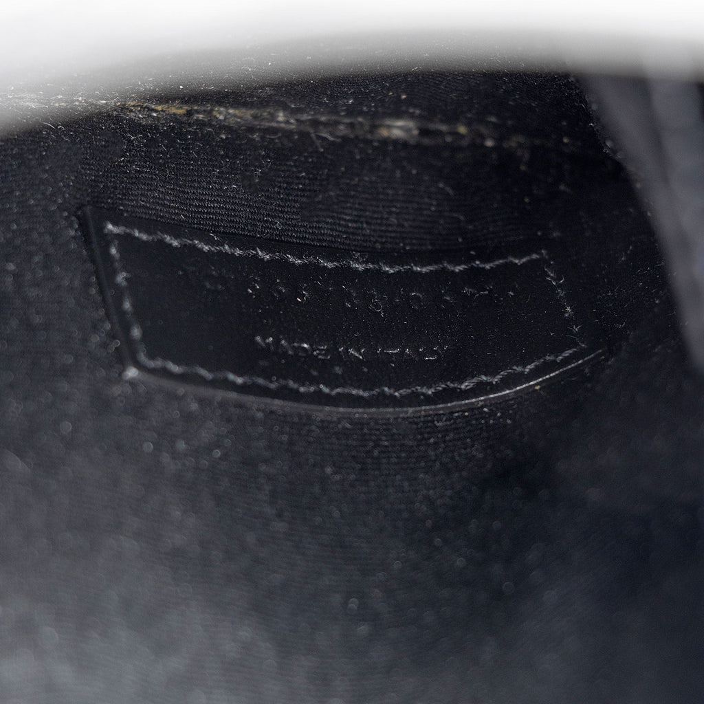 Saint Laurent Croc Embossed Leather Monogram Baby Uptown Clutch (SHF-ZduBsW)