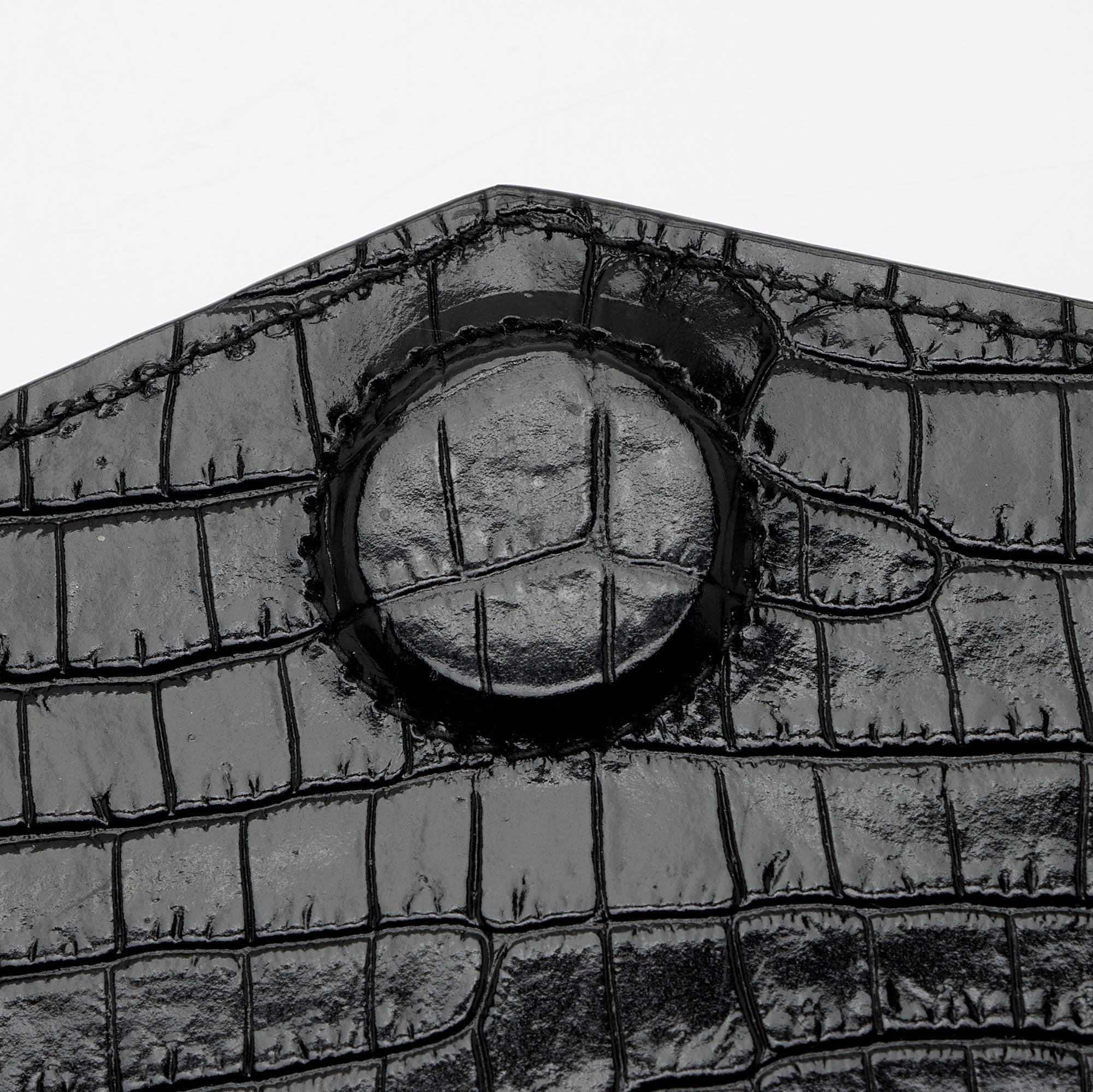 Saint Laurent Croc Embossed Leather Monogram Baby Uptown Clutch (SHF-ZduBsW)