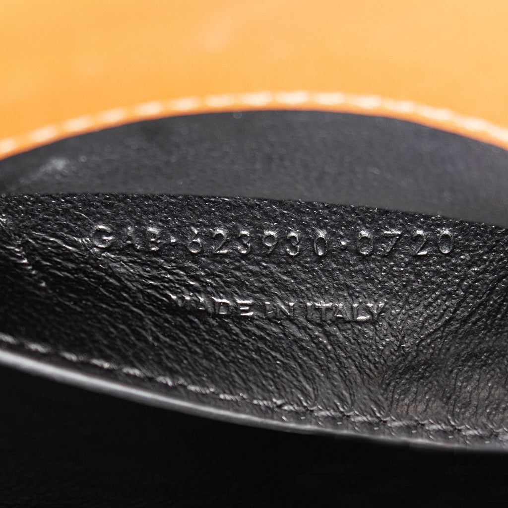 Saint Laurent Croc Embossed Leather Monogram Cassandra Mini Top Handle (SHF-X87CZK)
