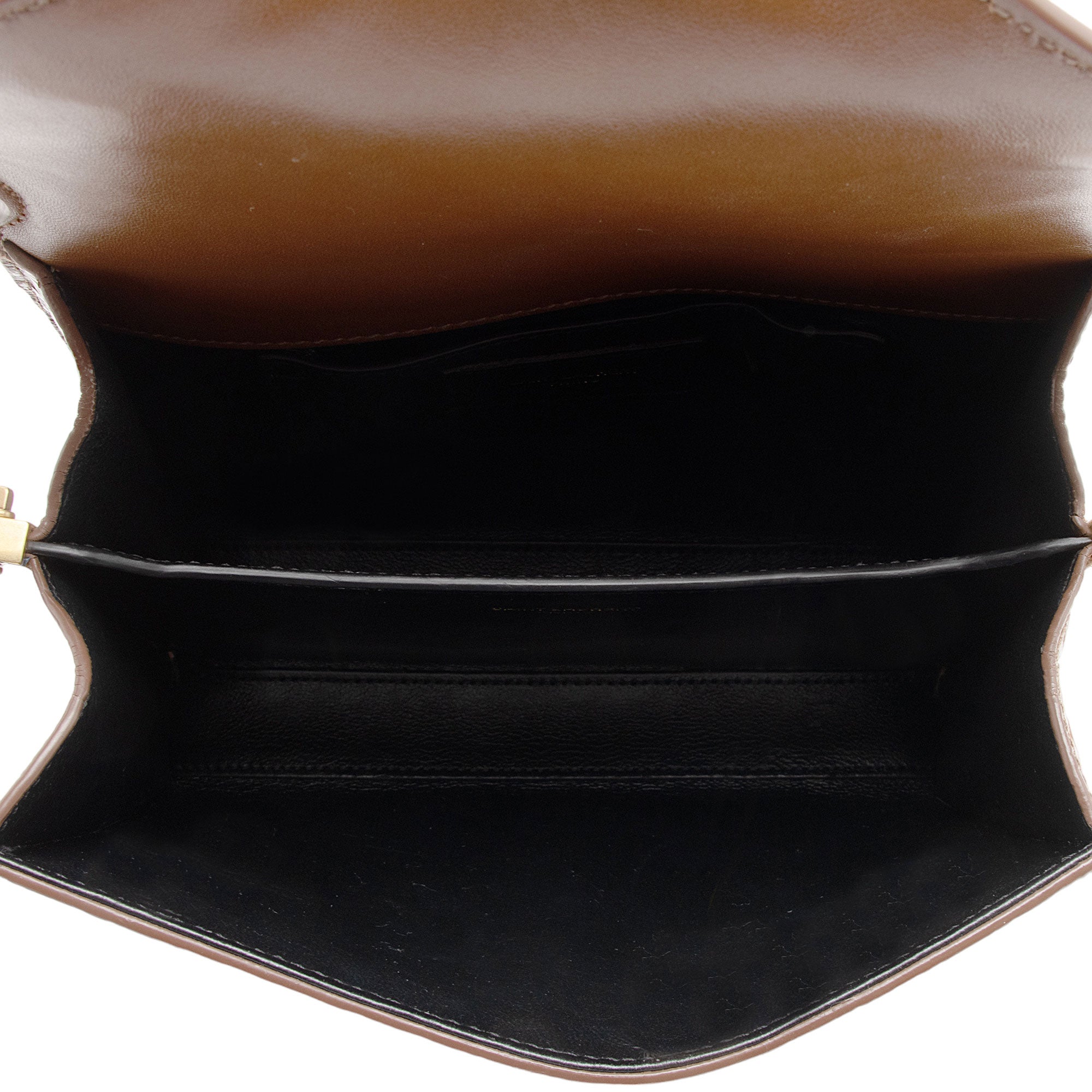 Saint Laurent Croc Embossed Leather Monogram Cassandra Mini Top Handle (SHF-X87CZK)