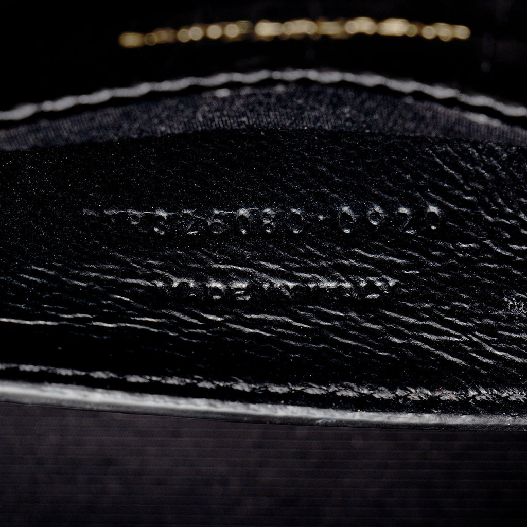 Saint Laurent Croc Embossed Leather Monogram Kate Tassel Clutch