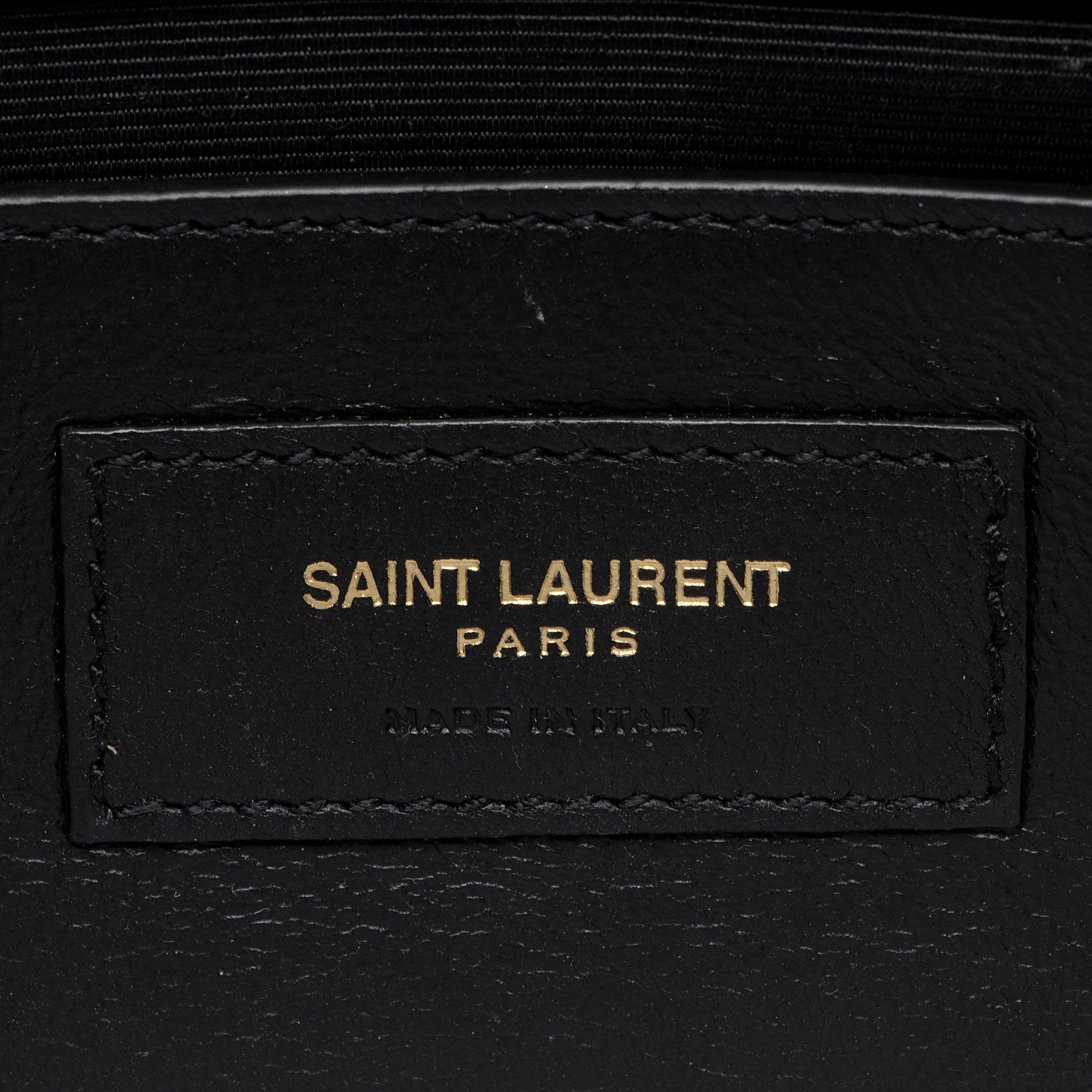 Saint Laurent Croc Embossed Leather Monogram Kate Tassel Clutch