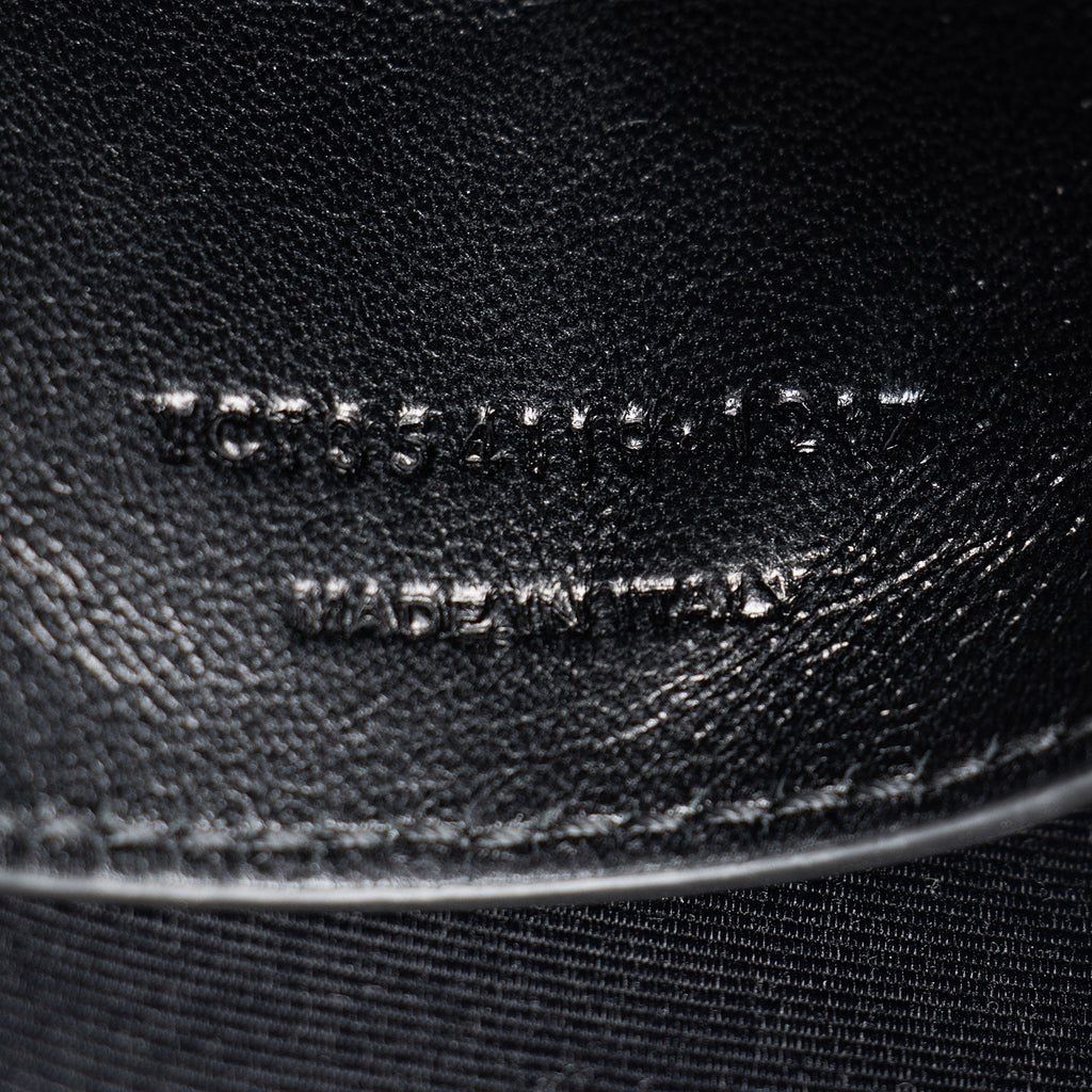 Saint Laurent Croc Embossed Leather Monogram Kate Tassel Medium Shoulder Bag