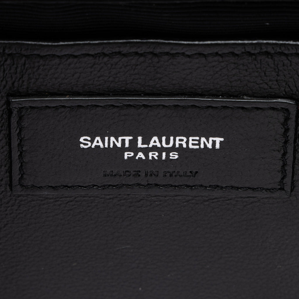 Saint Laurent Croc Embossed Leather Monogram Kate Tassel Small Shoulder Bag
