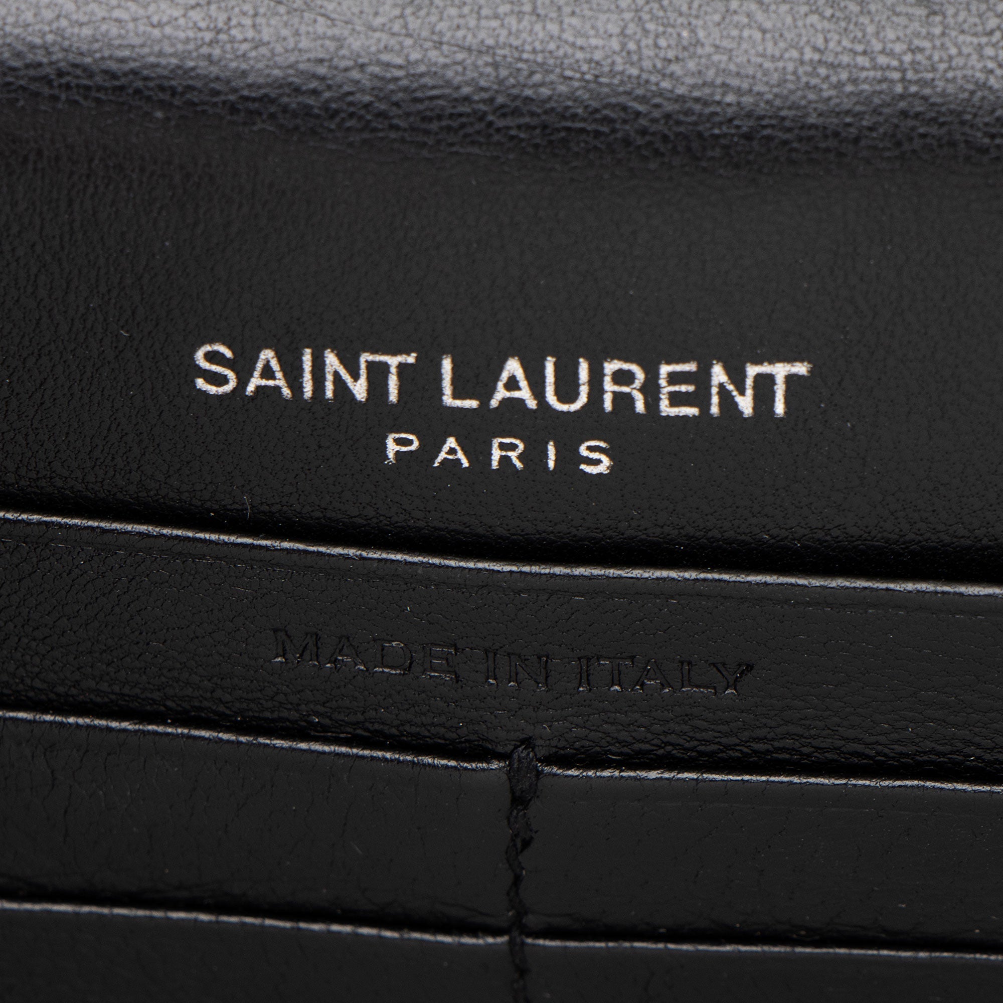 Saint Laurent Croc Embossed Leather Monogram Kate Tassel (SHF-fsD46M)
